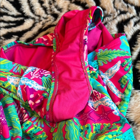 Vibrant Pink and Green Women's One-Piece Swimsuit- Size S - Picture 4 of 5